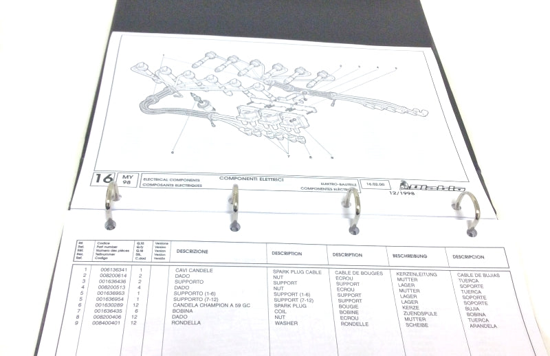 New OEM 1997 Lamborghini Diablo Roadster Parts & Illustrations Catalogue