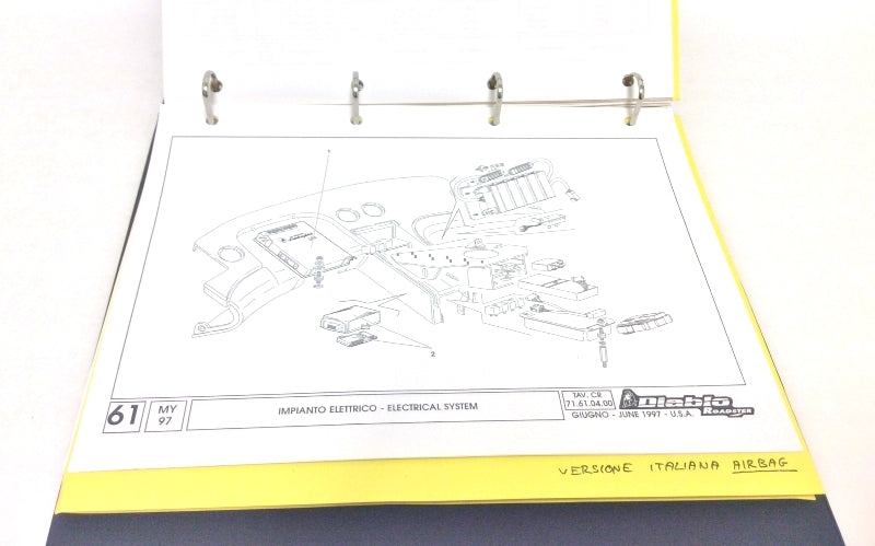 New OEM 1997 Lamborghini Diablo Roadster Parts & Illustrations Catalogue