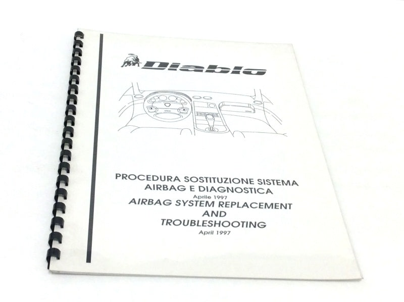 New 1997 Lamborghini Diablo Airbag Diagnostics Repair Illustrations Catalogue