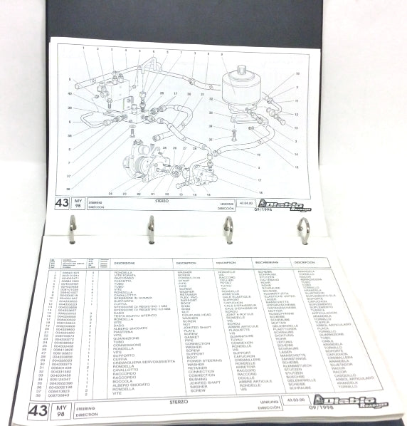 New OEM 1998 Lamborghini Diablo Roadster Parts & Illustrations Catalogue