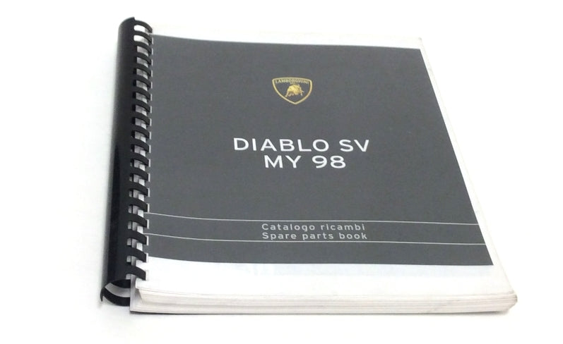 New 1998 Lamborghini Diablo SV Parts & Illustrations Catalogue