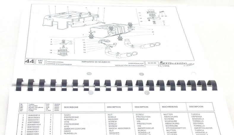 New 1998 Lamborghini Diablo SV Parts & Illustrations Catalogue