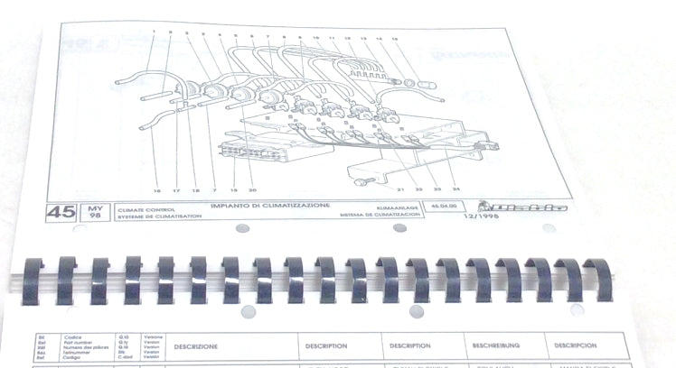 Lamborghini Diablo 2wd/4wd MY 1998 Spare Parts Catalog (Spiral Bound Reprint) - 901325741-RP