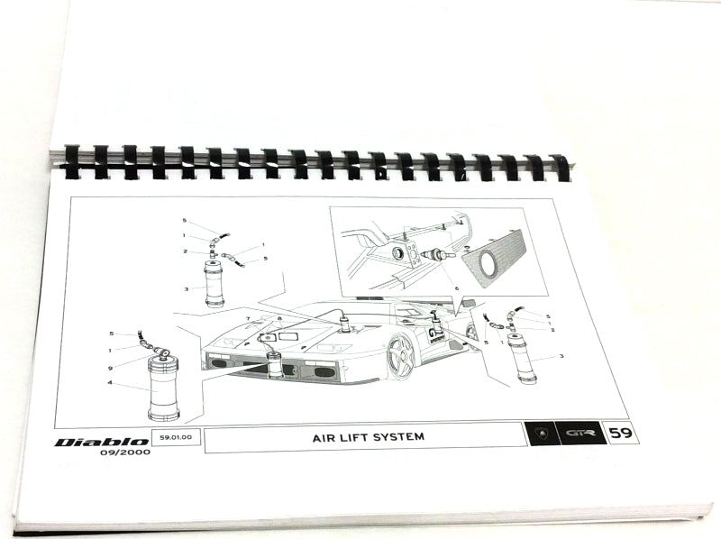 Lamborghini Diablo GTR MY 1999 Spare Parts Catalog (Spiral Bound Reprint) - 901325766-RP