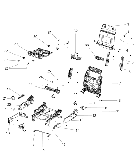 New 2010-2017 Fits Chrysler Caliber, Compass, Patriot Shield-Riser - Part # 1RW98DK2AB