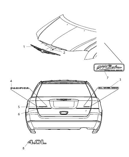 New 2005-2008 Fits Chrysler Pacifica Decal - Part # 5113248AA