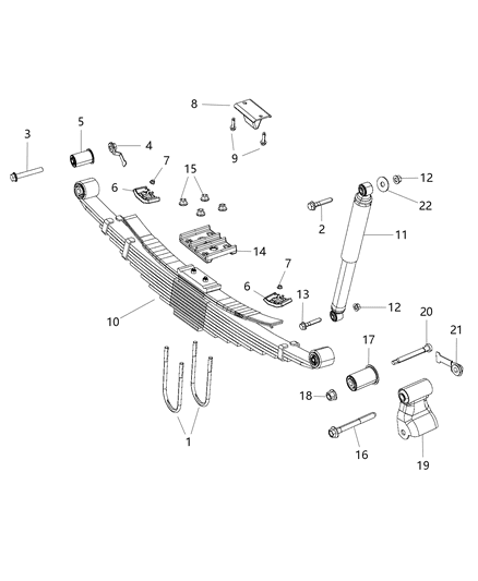 New 2013-2014 Fits Chrysler 3500, 4500, 5500 Rear Leaf Spring - Part # 5168788AA