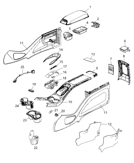 Mat Floor Console Lower Rear