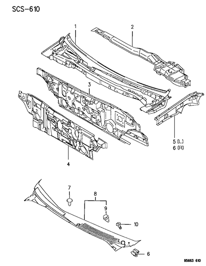 New 1985-2005 Fits Chrysler Avenger Clip-Air Inlet Grille - Part # MB375995