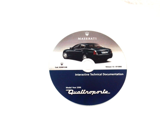 Genuine Maserati Quattroporte Interactive Technical Repair CD 2005 English