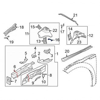 New OEM Genuine Volkswagen, Right Lower Fender Apron Bracket - Part # 5Q0121409A