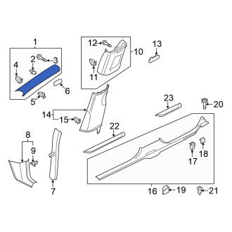 New OEM Genuine Volkswagen, Left Lower Body A-Pillar Trim Panel - Part # 561868237A95T