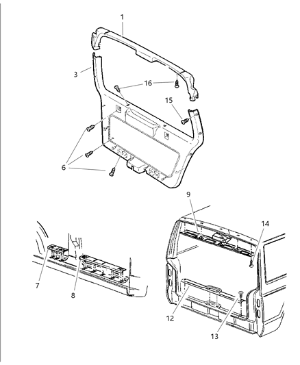 New 1994-1998 Fits Chrysler Grand Cherokee Panel Liftgate Lower - Part # 5EZ50SAZ