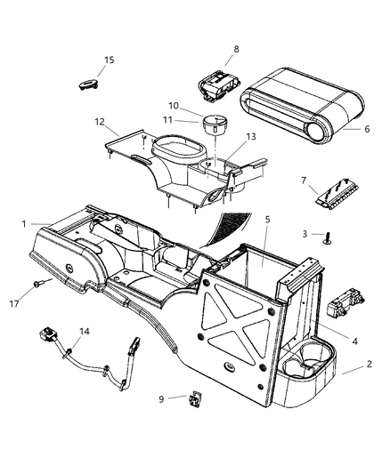 New 2007 Fits Chrysler Wrangler Latch-Armrest Lid - Part # 1FG771D5AA