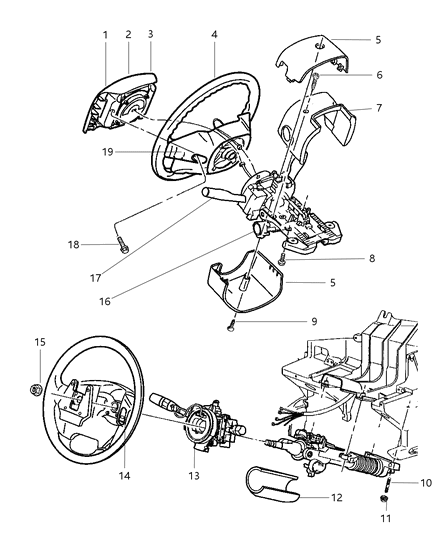 New 2000 Fits Chrysler Grand Cherokee Shroud-Steering Column - Part # 5GE40VK9AB