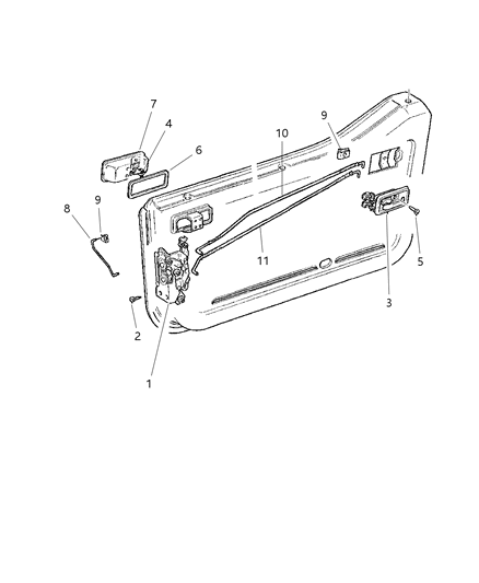 New 2005-2006 Fits Chrysler Wrangler Link-Latch Locking - Part # 55395193AA