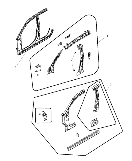 Panel Package Body Side Aperture Front Outer Skin