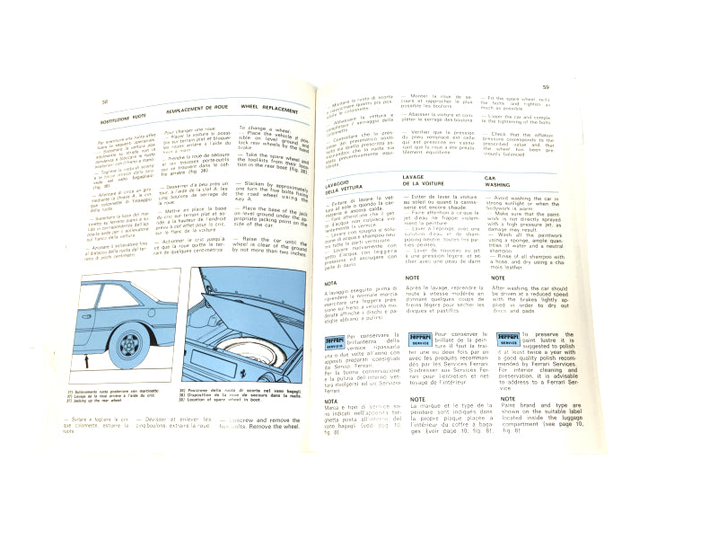New OEM 1977 Ferrari 400GT Owners Handbook Manual Cat. 142/77