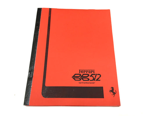 Reprinted 1976 Ferrari 512BB Owners Manual Handbook