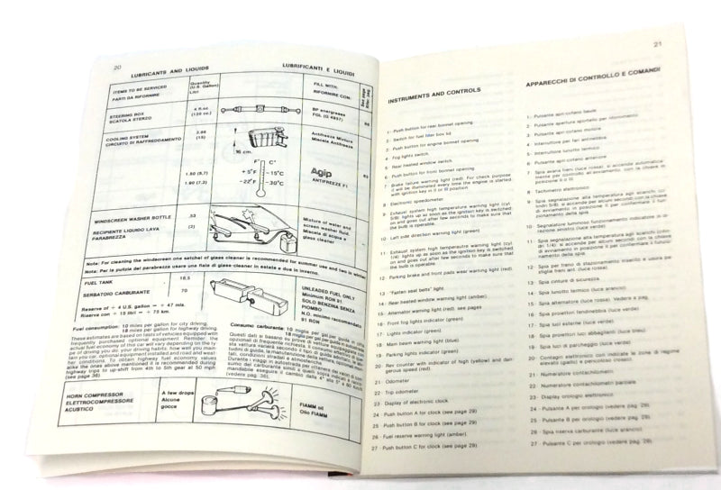 New OEM 1981-1982 Ferrari Mondial 8 USA Spec Owners Handbook Manual Cat. 215/81