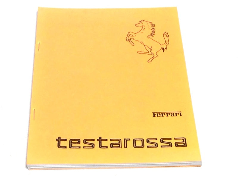 Reprinted 1986 Ferrari Testarossa Owners Manual Handbook Euro Spec