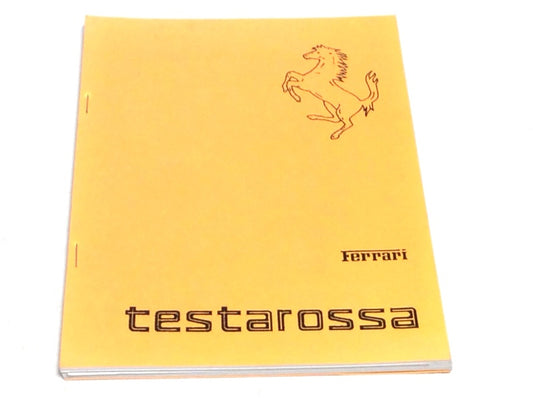 Reprinted 1986 Ferrari Testarossa Owners Manual Handbook Euro Spec