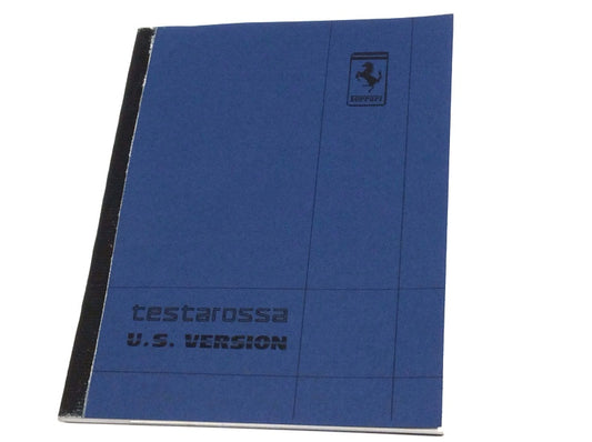 New Reprinted 1987 Ferrari Testarossa Owners Manual Handbook USA Spec
