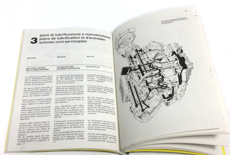 New Reprinted 1988 Ferrari 3.2 Mondial  Owners Handbook Manual