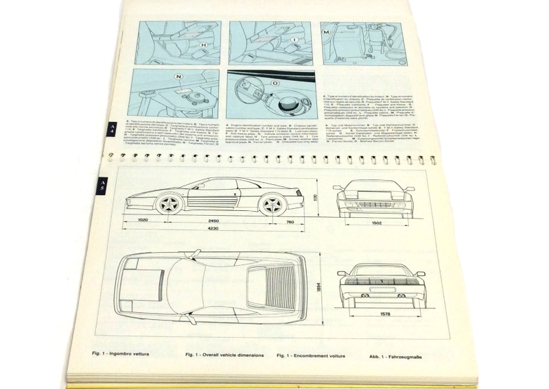 New OEM 1989 Ferrari 348 U.S. Version Owners Handbook Manual Cat. 571/89