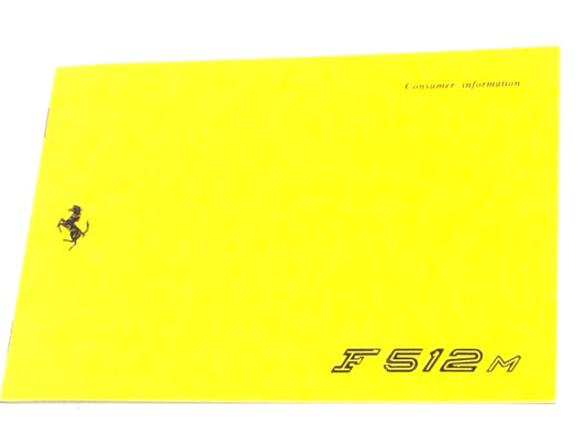 New OEM Ferrari F512M Consumer Info Booklet For USA cars, Cat # 901/94
