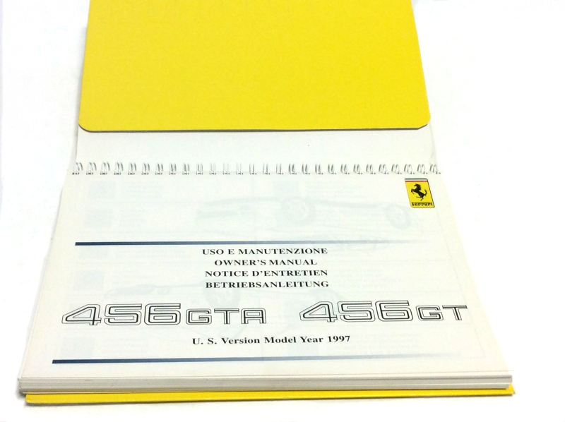 New OEM 1997 Ferrari 456GT/A USA Spec Owners Manual Handbook - Cat. 1098/96