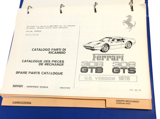 OEM 1978 Ferrari 308GTB - 308GTS USA Version Parts Illustration Manual