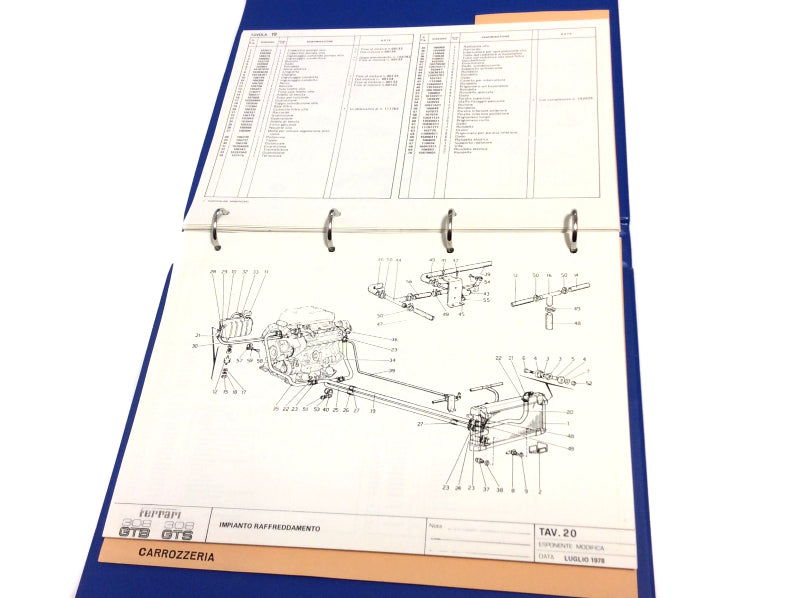 OEM 1978-79 Ferrari 308GTB - 308GTS Japanese Version Parts Illustration Manual