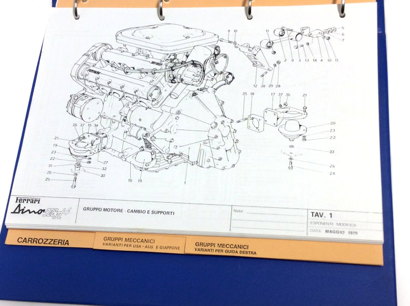 OEM 1979 Ferrari Dino 308 GT4 Parts Illustration Manual (Marparts Version)