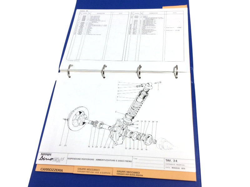 OEM 1979 Ferrari Dino 308 GT4 Parts Illustration Manual (Marparts Version)