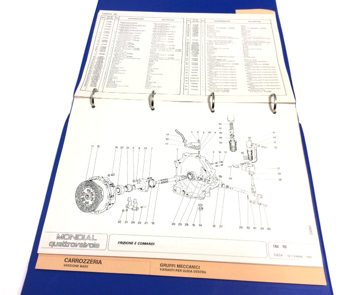 OEM 1982 Ferrari Mondial QV Parts Illustration Manual Marparts Version