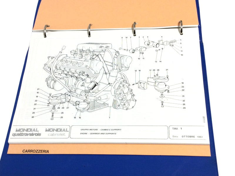 OEM 1983 Ferrari Mondial QV & Cabriolet Parts Illustration Manual Marparts Version