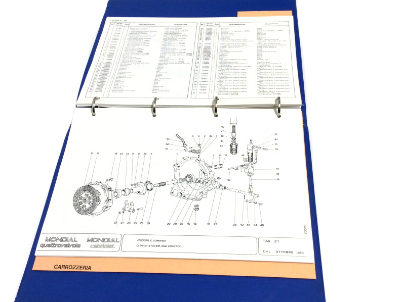 OEM 1983 Ferrari Mondial QV & Cabriolet Parts Illustration Manual Marparts Version