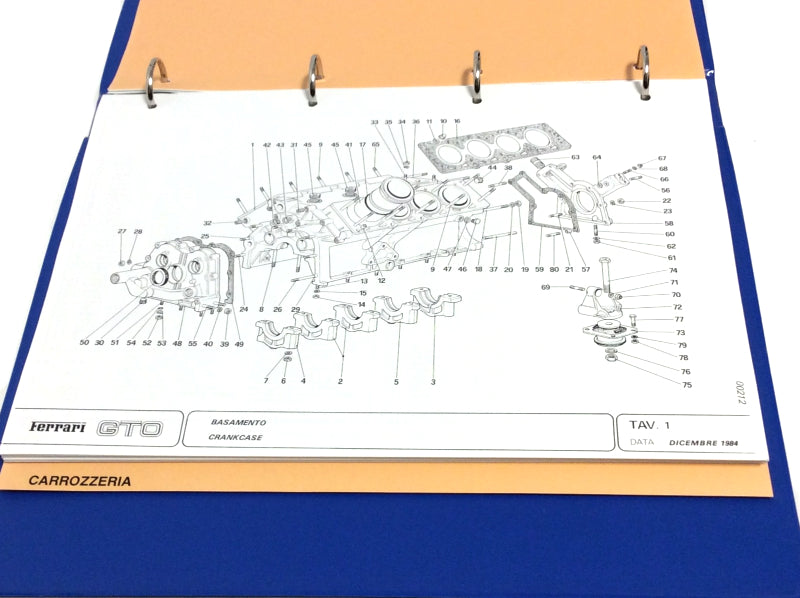 OEM 1985 Ferrari 288 GTO Parts Illustration Manual Complete