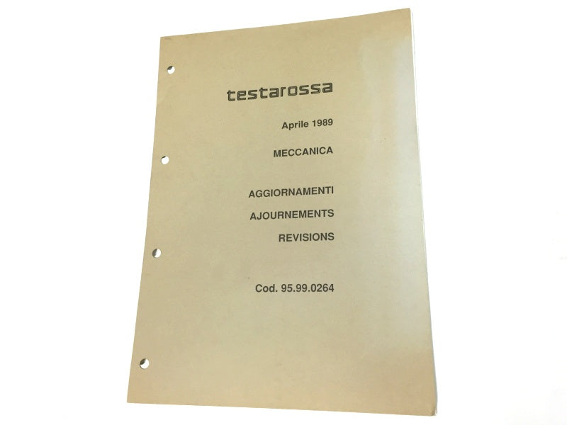 New OEM 1989 Ferrari Testarossa Mechanical Parts Update Manual Inserts - April 1989