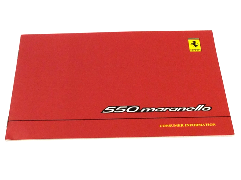 New OEM Ferrari 550 Maranello Consumer Info Booklet For USA cars, Cat # 1355/98