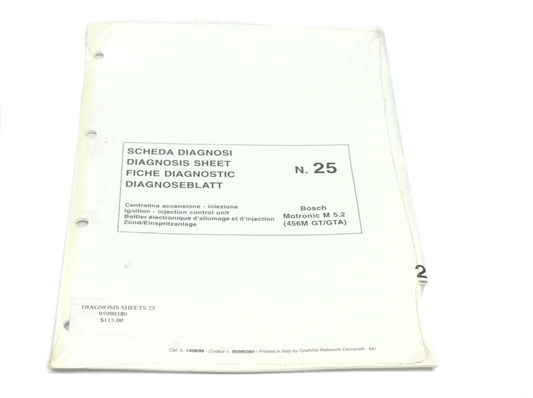 New OEM Ferrari M5.2 Bosch Motronic Diagnosis Workshop Manual Inserts #25