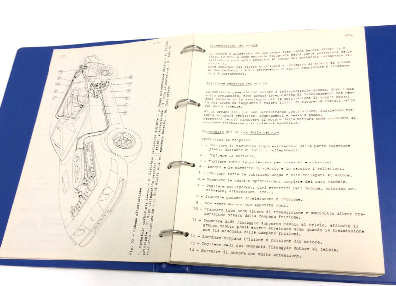 OEM FerrarI 365 GTB4 Workshop Technical Repair Manual (Marparts Version) Italian