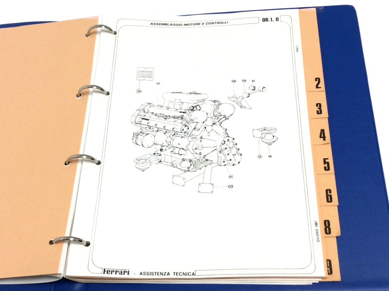 OEM 1981 Ferrari Mondial 8 Service Times Illustration Manual (Marparts Version)