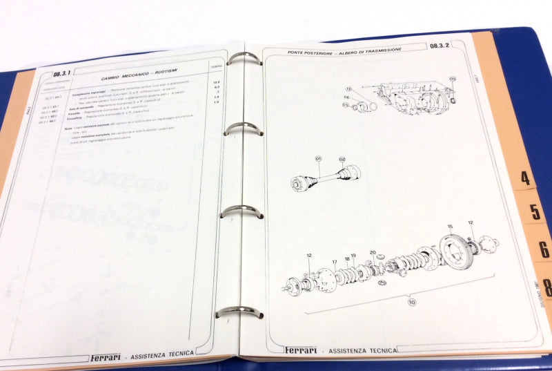 OEM 1981 Ferrari Mondial 8 Service Times Illustration Manual (Marparts Version)