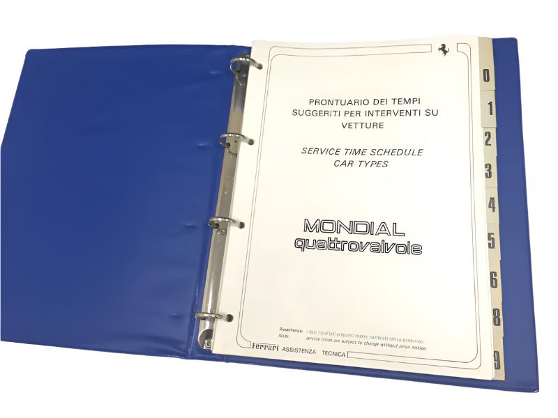 OEM 1983 Ferrari Mondial Quattrovalve Service Times Illustration Manual Cat # 275/83