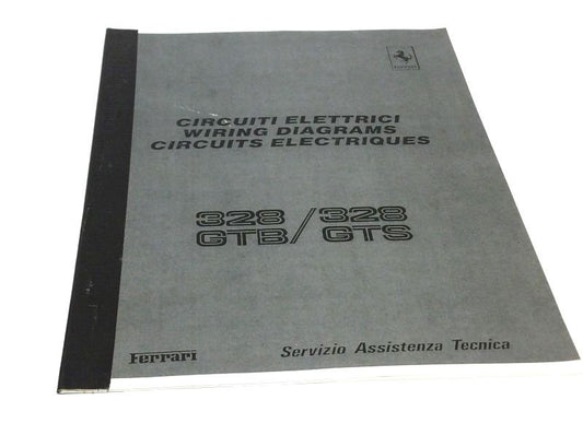 New 1986-1987 Ferrari 328 GTB/GTS Electrical Wiring Schematics Manual Euro Spec