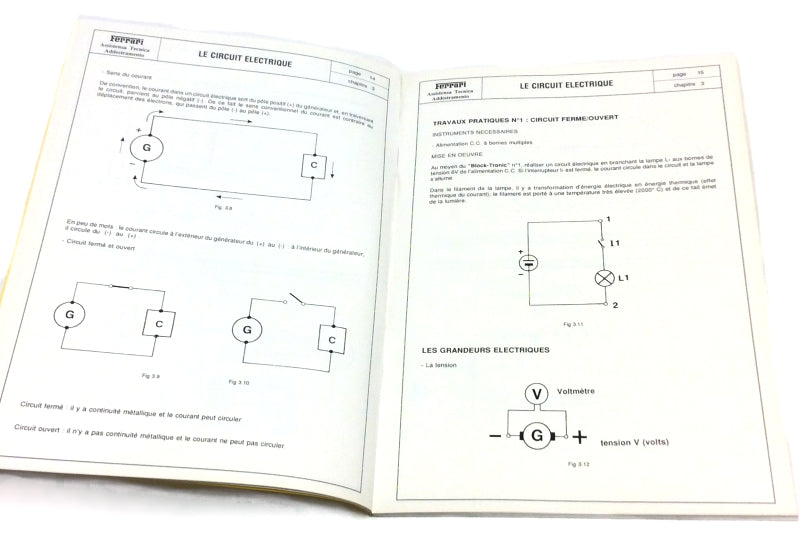 OEM 1989 Ferrari Concepts & Practical Applications Electronics Manual, Cat # 556/89 (French)