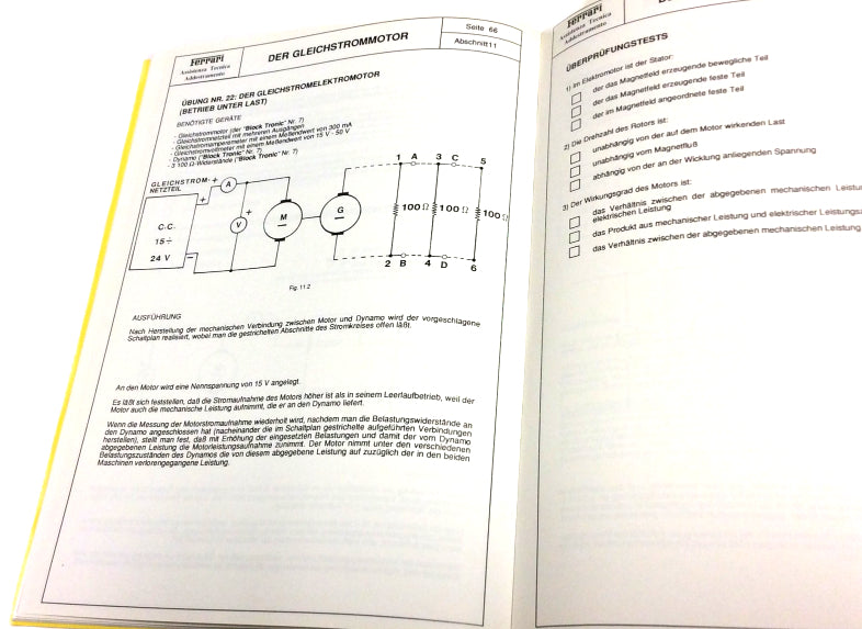 OEM 1989 Ferrari Concepts & Practical Applications Electronics Manual, Cat # 557/89 (German)