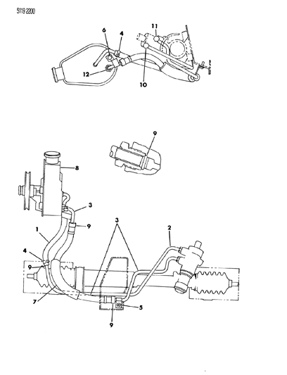 Tube W/Nut, Power Strg. Pump Return Hose, W/(1.6 Litre Eng.)